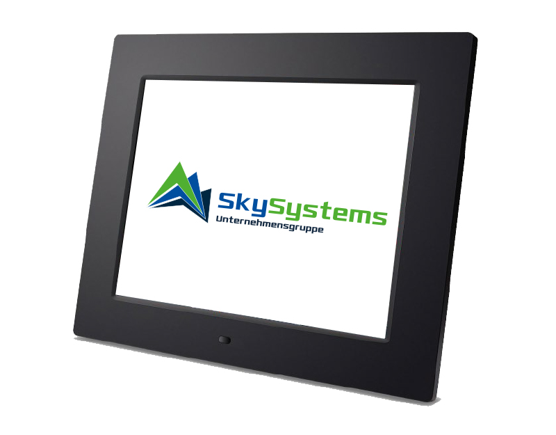 Bilderrahmen mit dem SkySystems Unternehmensgruppe Logo.